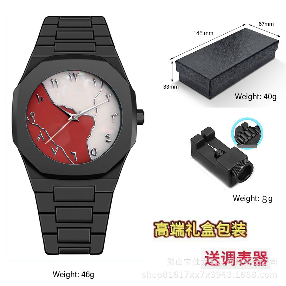 Italian Designer Brand Black Warrior Dopamine Men's and Women's Watches, Simple and Stylish, High-Value Waterproof Quartz Watches for Students