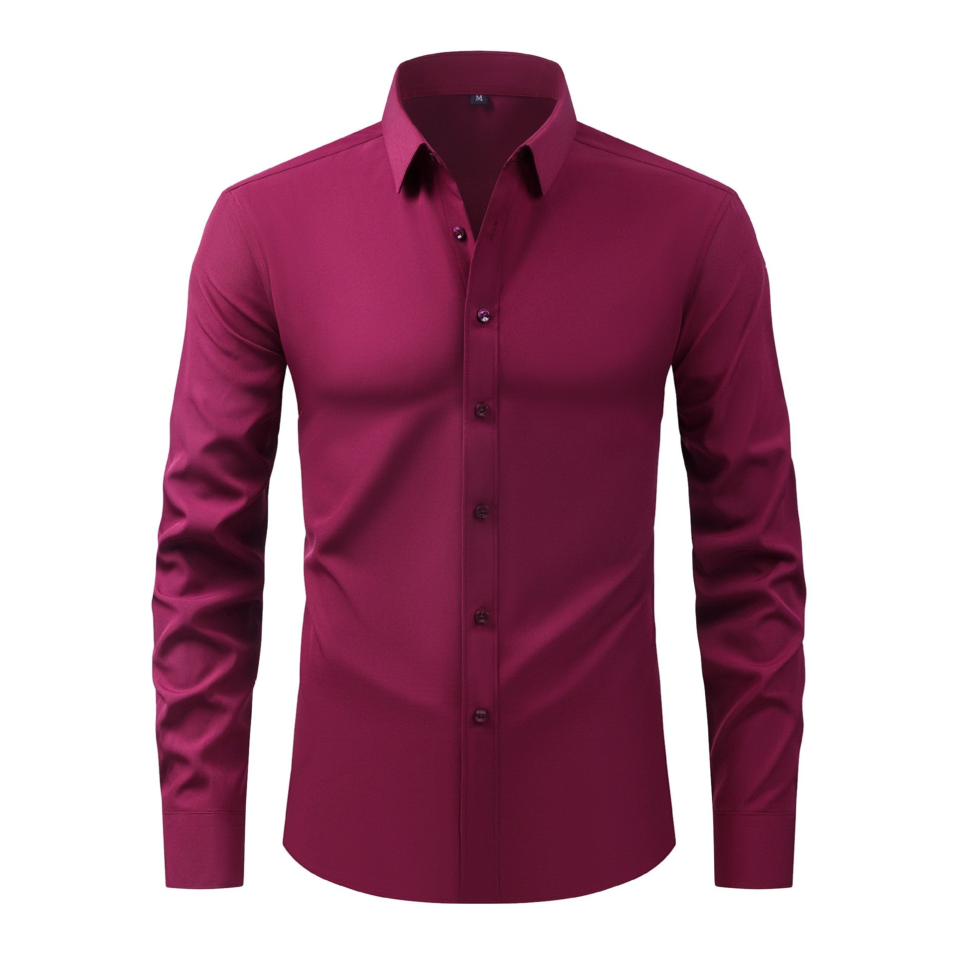 Cross-Border Lightweight Stretchy Plus-Size Men's Shirts, Wrinkle-Resistant Long-Sleeve Shirts, Amazon Cardigan Long-Sleeve Shirts for Men