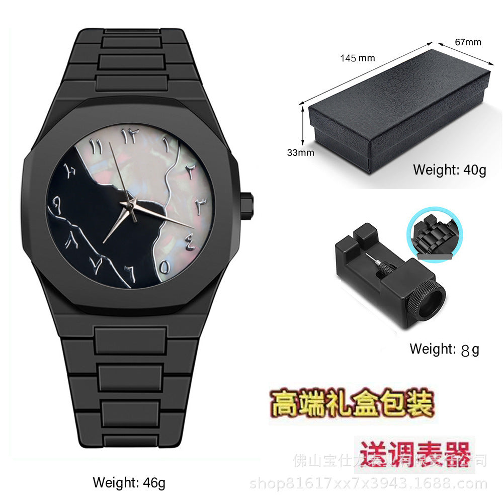 Italian Designer Brand Black Warrior Dopamine Men's and Women's Watches, Simple and Stylish, High-Value Waterproof Quartz Watches for Students