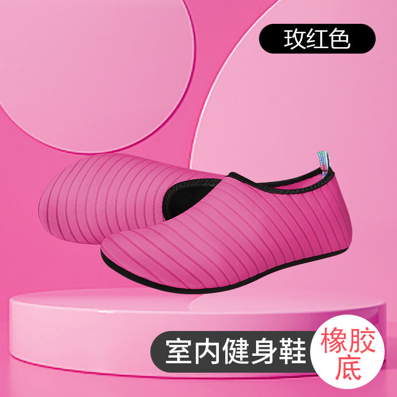 Striped beach shoes snowflake shoes socks beach socks diving snorkeling shoes indoor fitness shoes solid color yoga shoes