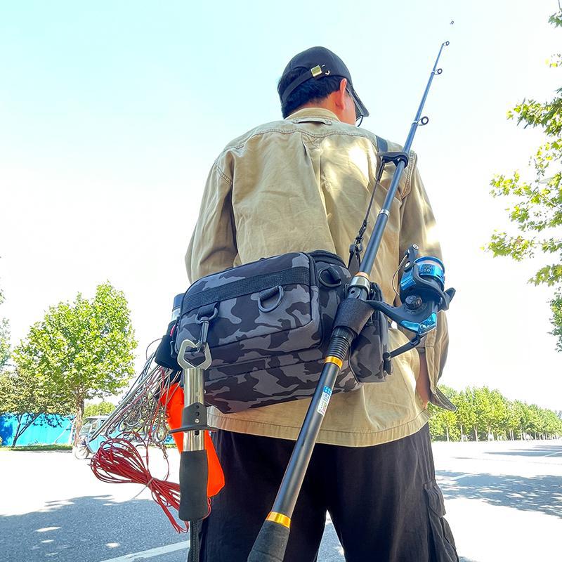 [Send bait box] fishing gear Luya special storage bag waist bag crossbody shoulder waterproof bag large capacity fishing rod bag