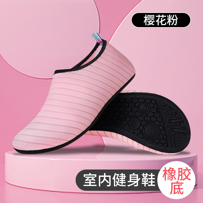 Striped beach shoes snowflake shoes socks beach socks diving snorkeling shoes indoor fitness shoes solid color yoga shoes