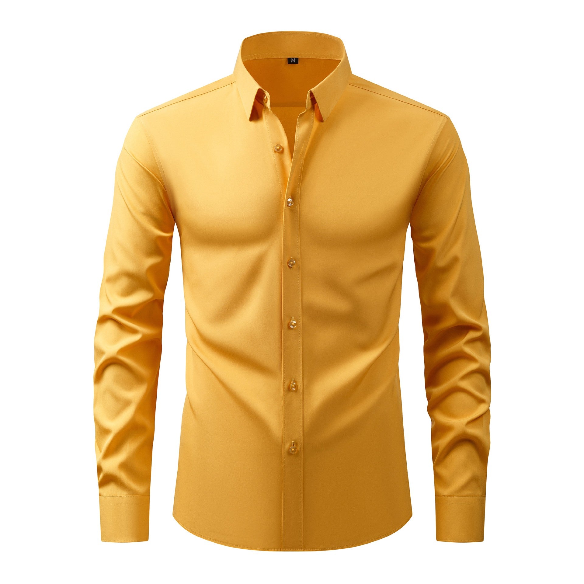 Cross-Border Lightweight Stretchy Plus-Size Men's Shirts, Wrinkle-Resistant Long-Sleeve Shirts, Amazon Cardigan Long-Sleeve Shirts for Men