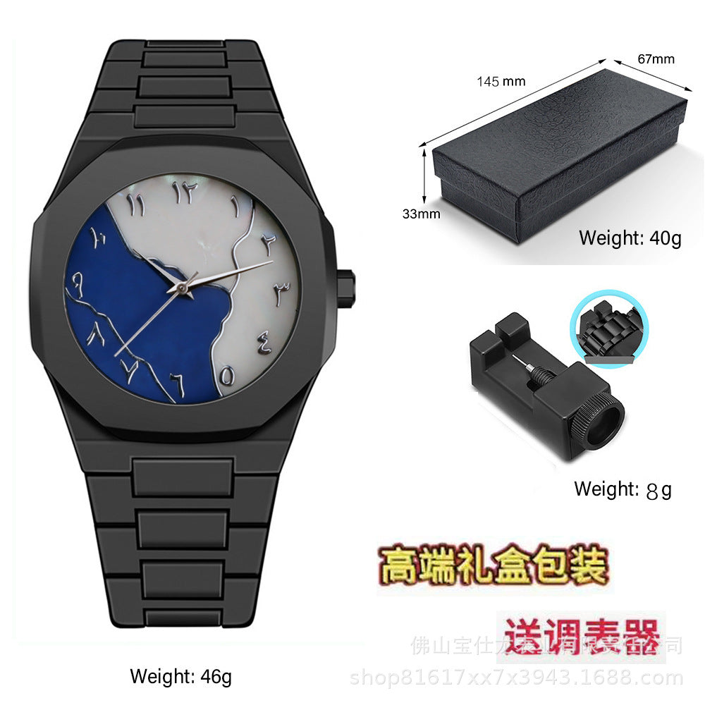 Italian Designer Brand Black Warrior Dopamine Men's and Women's Watches, Simple and Stylish, High-Value Waterproof Quartz Watches for Students