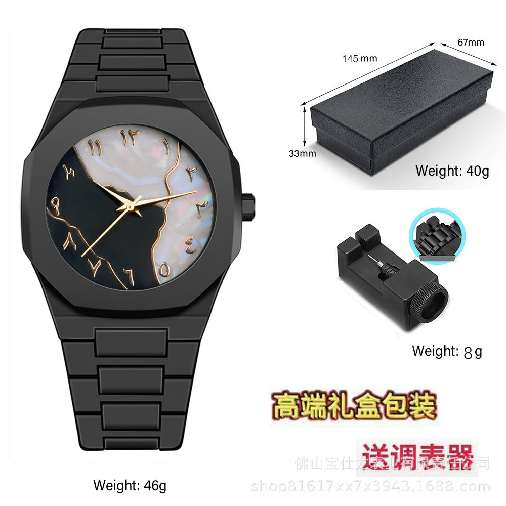 Italian Designer Brand Black Warrior Dopamine Men's and Women's Watches, Simple and Stylish, High-Value Waterproof Quartz Watches for Students