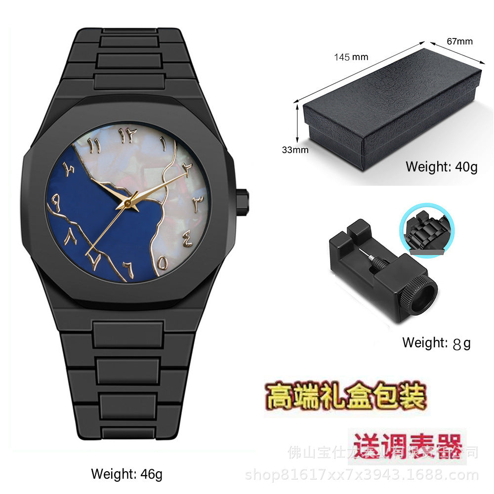 Italian Designer Brand Black Warrior Dopamine Men's and Women's Watches, Simple and Stylish, High-Value Waterproof Quartz Watches for Students
