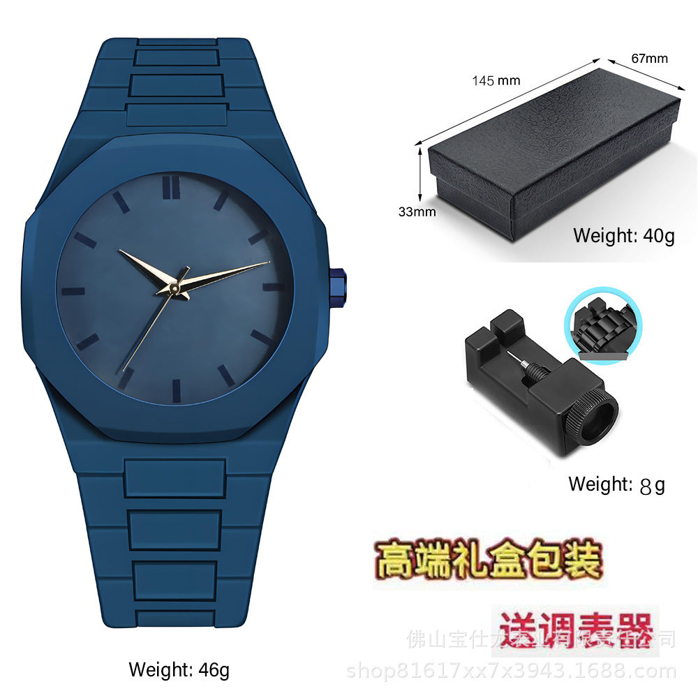 Italian Designer Brand Black Warrior Dopamine Men's and Women's Watches, Simple and Stylish, High-Value Waterproof Quartz Watches for Students