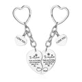 Mother's Day Keychain Women's Rose Gold Engraved Flower Pendant Keychain Love Puzzle Keychain Set