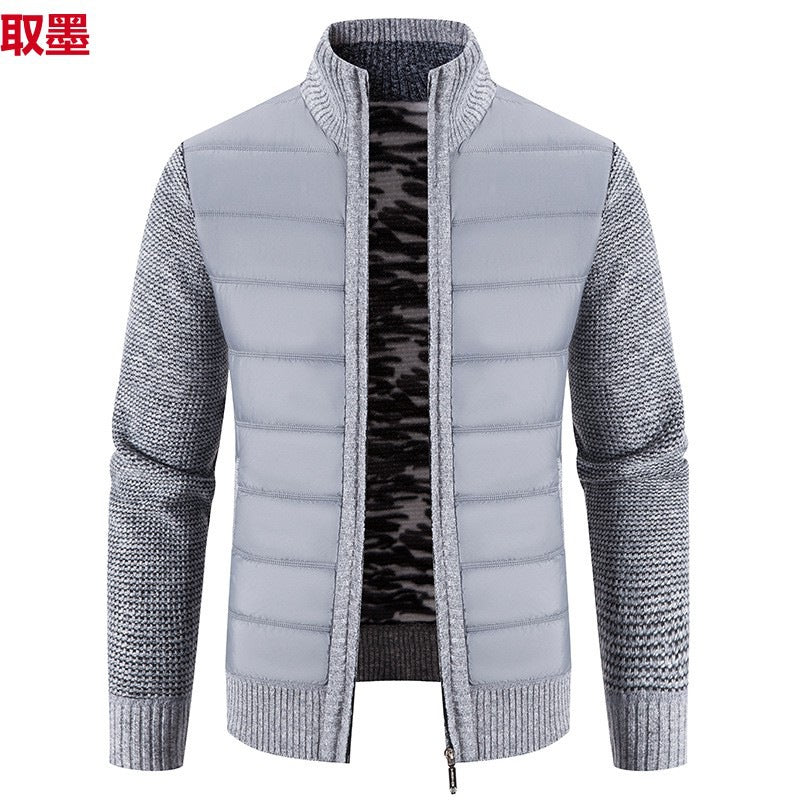Foreign trade cross-border 2024 winter new spell cardigan sweater men's coat sweater European and American style sweater stand collar