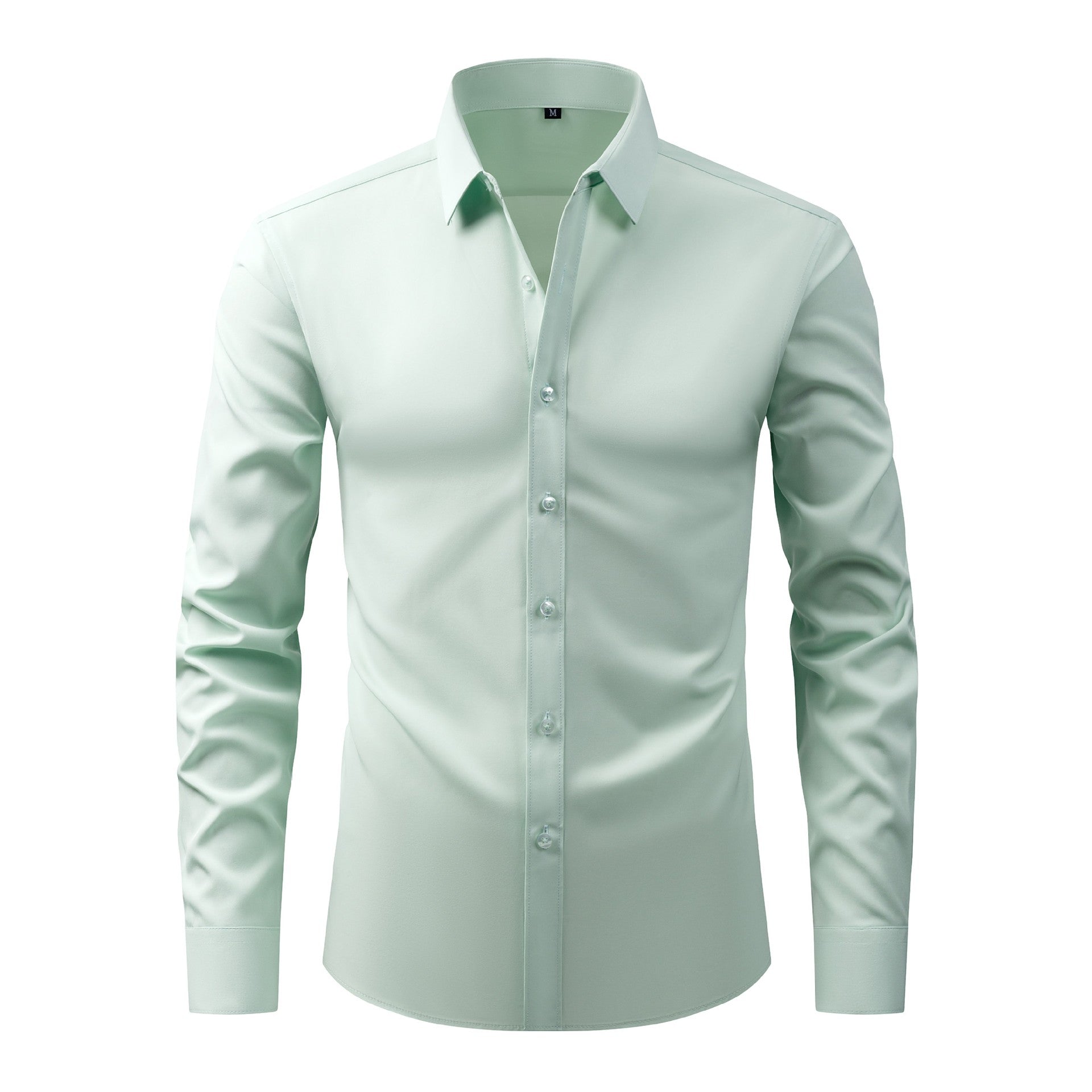 Cross-Border Lightweight Stretchy Plus-Size Men's Shirts, Wrinkle-Resistant Long-Sleeve Shirts, Amazon Cardigan Long-Sleeve Shirts for Men