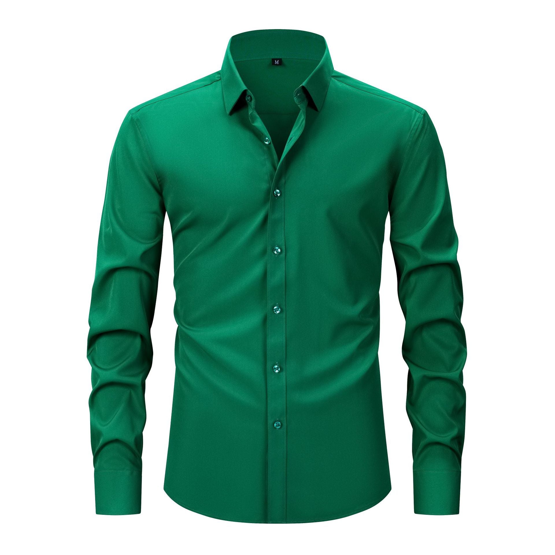 Cross-Border Lightweight Stretchy Plus-Size Men's Shirts, Wrinkle-Resistant Long-Sleeve Shirts, Amazon Cardigan Long-Sleeve Shirts for Men