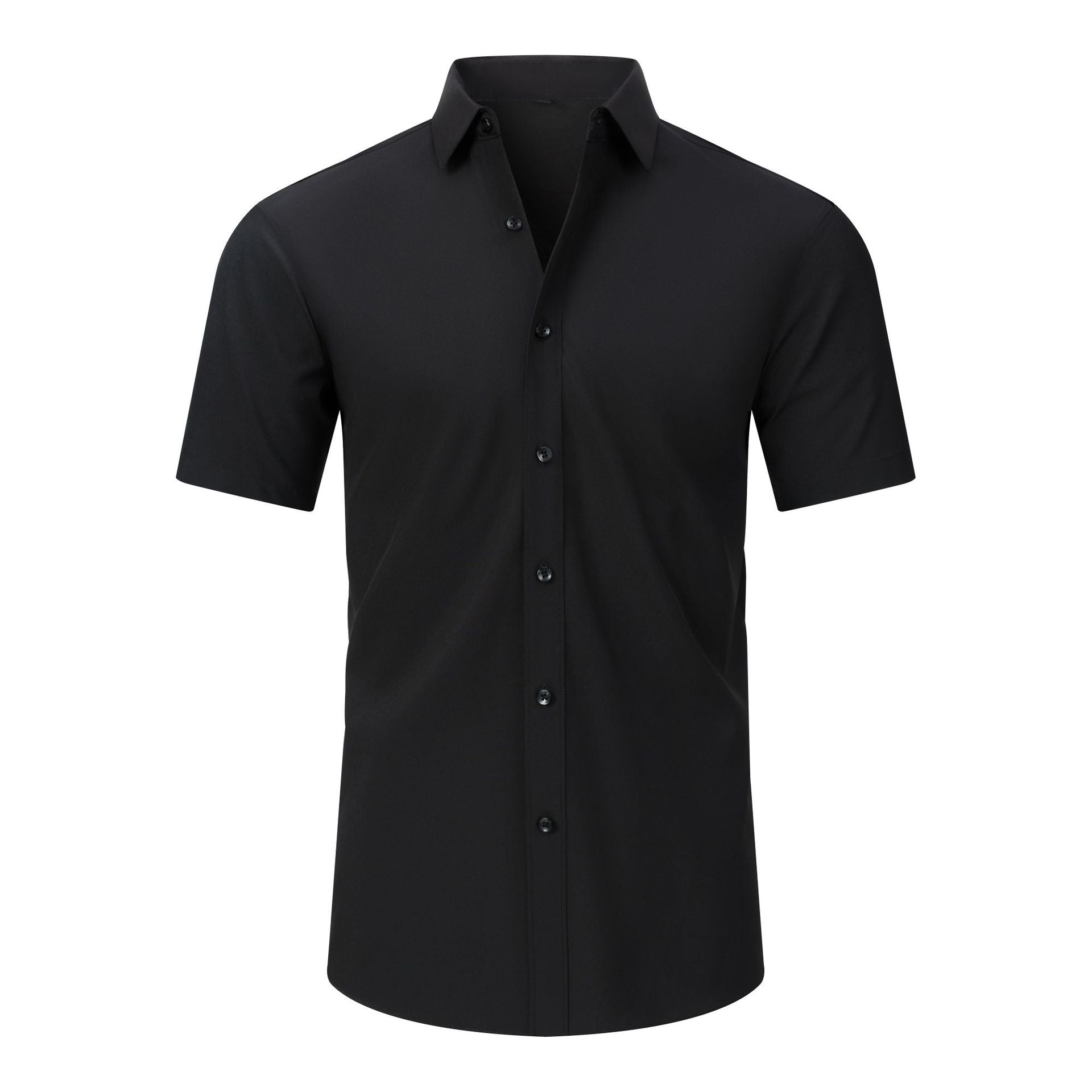Cross-Border Lightweight Stretchy Plus-Size Men's Shirts, Wrinkle-Resistant Long-Sleeve Shirts, Amazon Cardigan Long-Sleeve Shirts for Men
