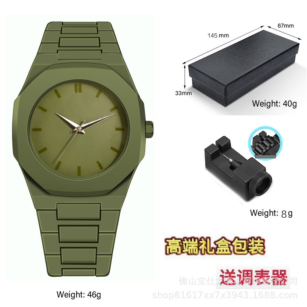 Italian Designer Brand Black Warrior Dopamine Men's and Women's Watches, Simple and Stylish, High-Value Waterproof Quartz Watches for Students
