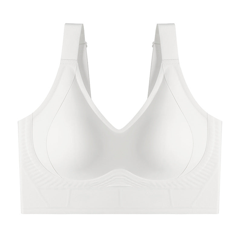 Cross-Border Popular Large Cup Seven-Breasted Extra Large Size Bra European and American Size Tummy Control Vest Wide Shoulder Strap Glossy Underwear