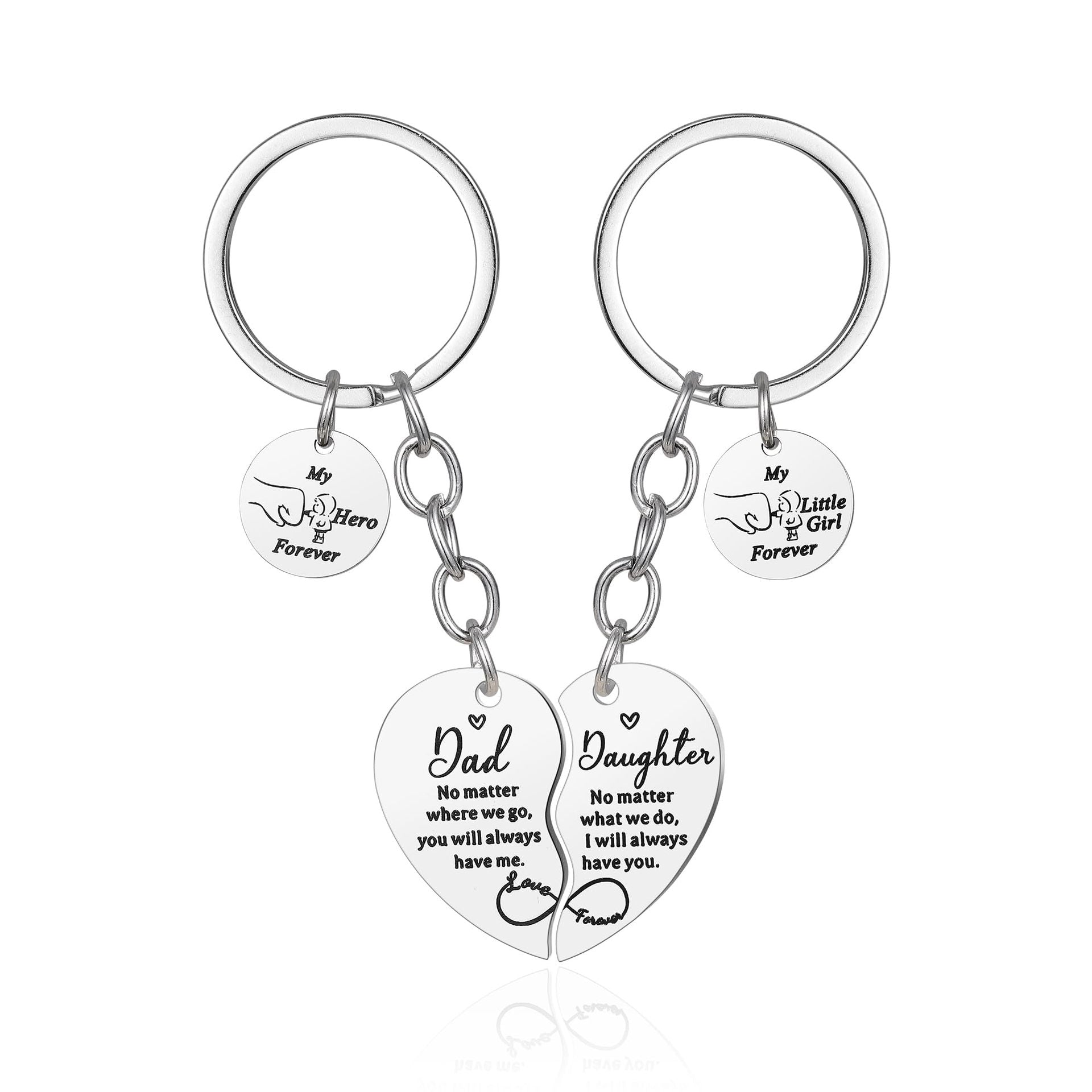 Mother's Day Keychain Women's Rose Gold Engraved Flower Pendant Keychain Love Puzzle Keychain Set