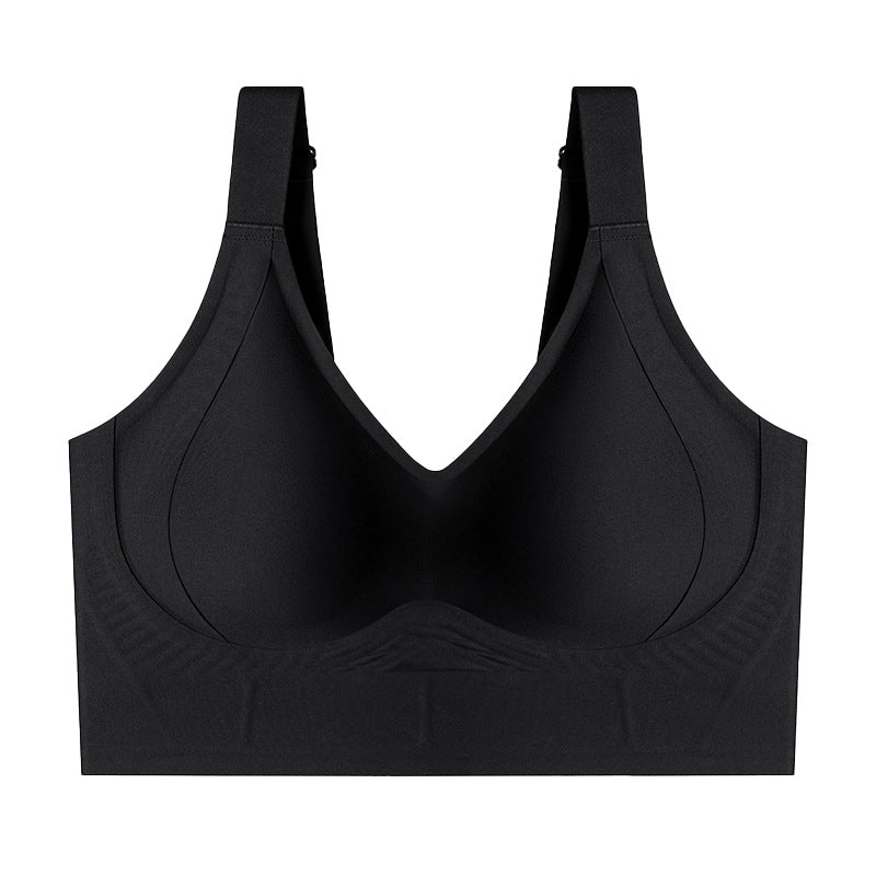 Cross-Border Popular Large Cup Seven-Breasted Extra Large Size Bra European and American Size Tummy Control Vest Wide Shoulder Strap Glossy Underwear