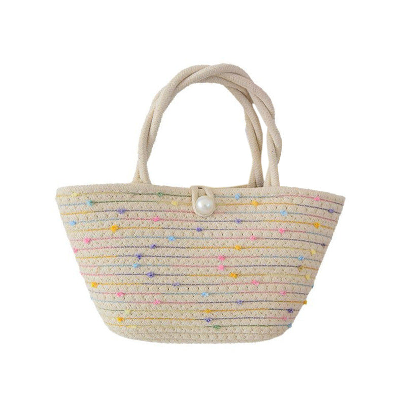 New Summer Portable Women's Woven Bag Commuter Bag Travel Seaside Beach Hand Bag Souvenir Foreign Trade Wholesale