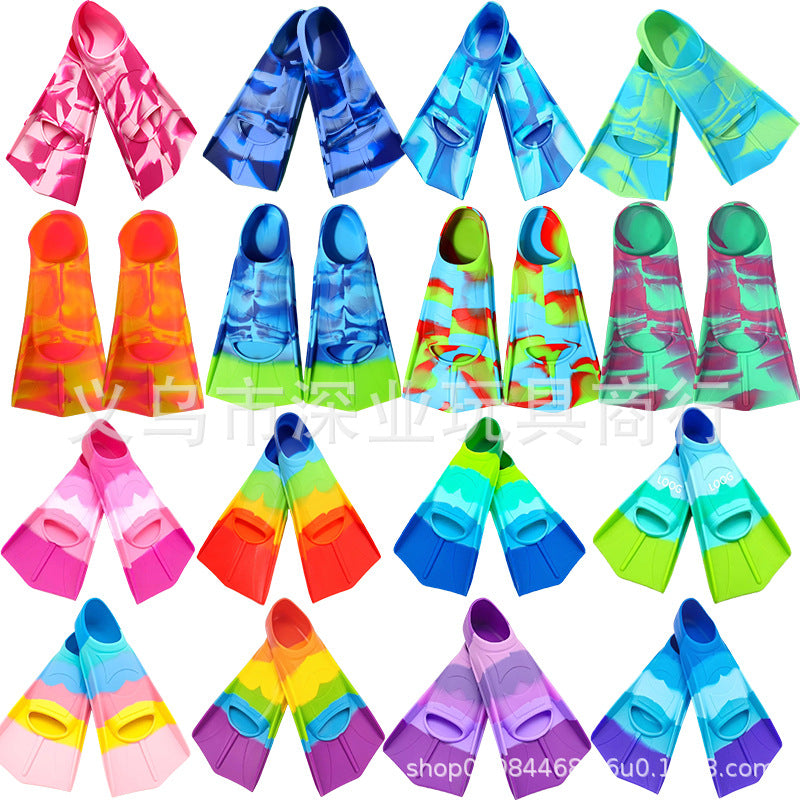 Swimming Fins Freestyle Silicone Short Fins Children's Diving Fins Training Diving Equipment Wholesale Silicone Fins