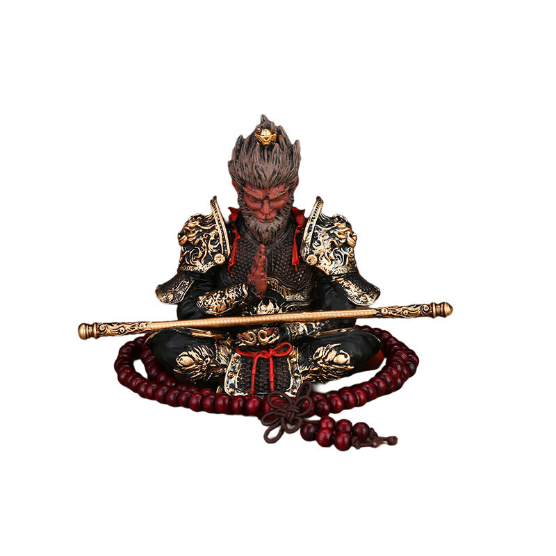 Black God Monkey King Monkey King Car Victory Car Ornaments Accessories Central Console Decoration Men's Car Handwork