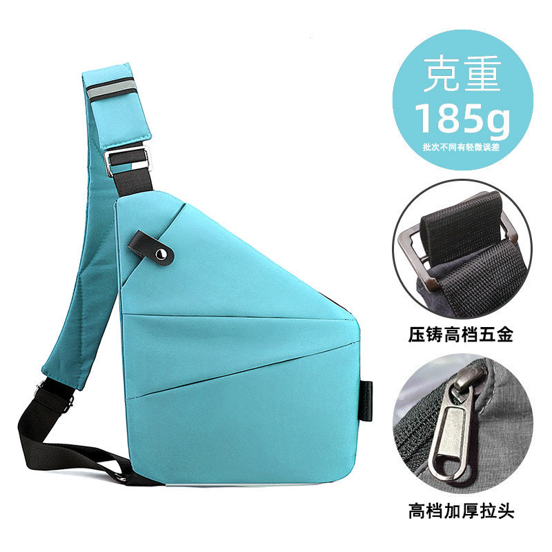 Right shoulder gun bag cross-border wholesale nylon chest bag men's lightweight simple large capacity messenger bag casual close-fitting shoulder bag