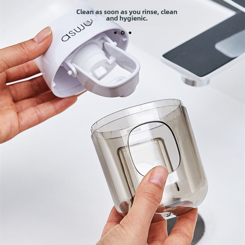 Toothpaste Squeeze Artifact Full-automatic Squeezer Storage Rack Wall-mounted Lazy Toothbrush Holder Non-perforated Children's Rack