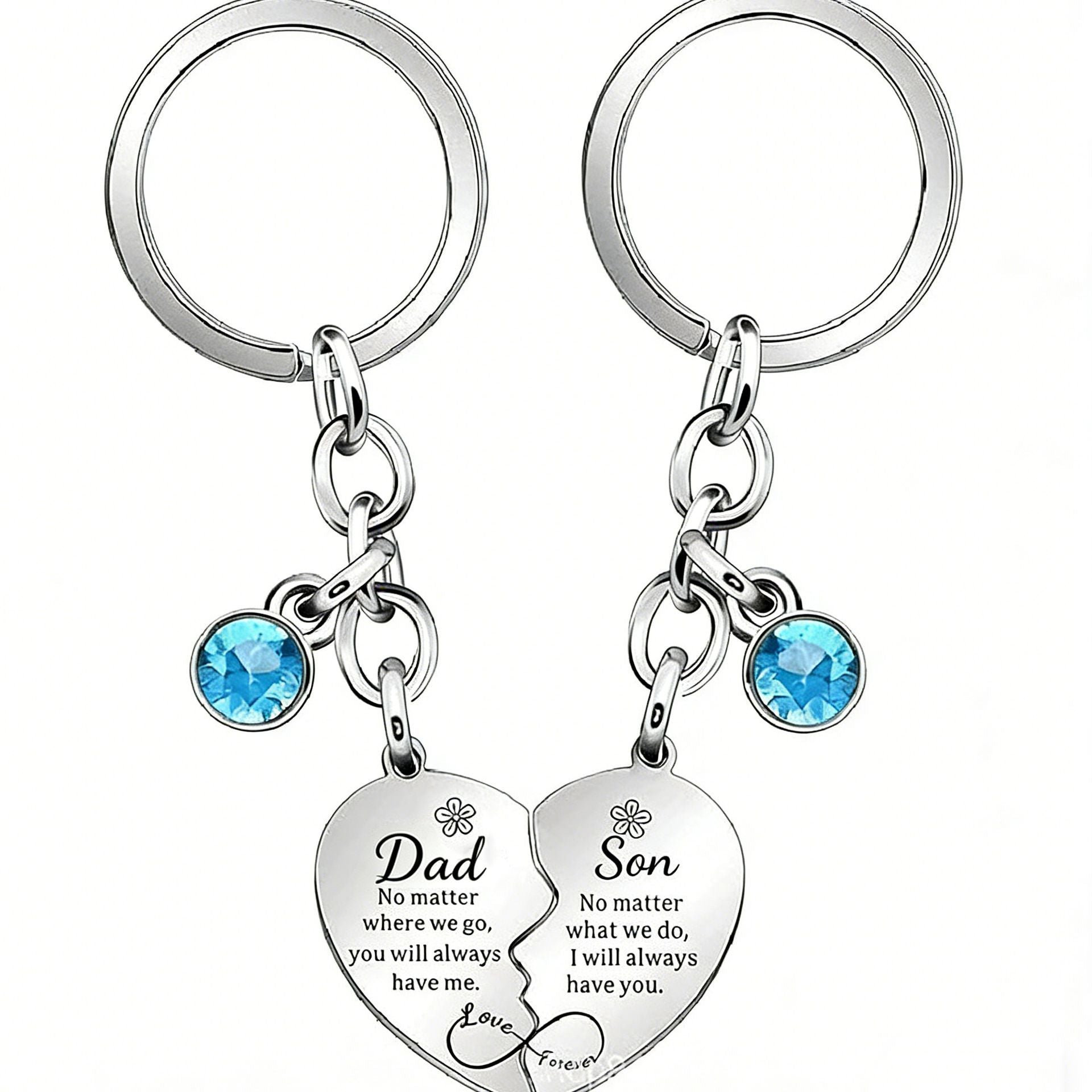 Mother's Day Keychain Women's Rose Gold Engraved Flower Pendant Keychain Love Puzzle Keychain Set