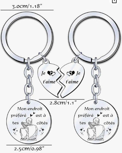 Mother's Day Keychain Women's Rose Gold Engraved Flower Pendant Keychain Love Puzzle Keychain Set
