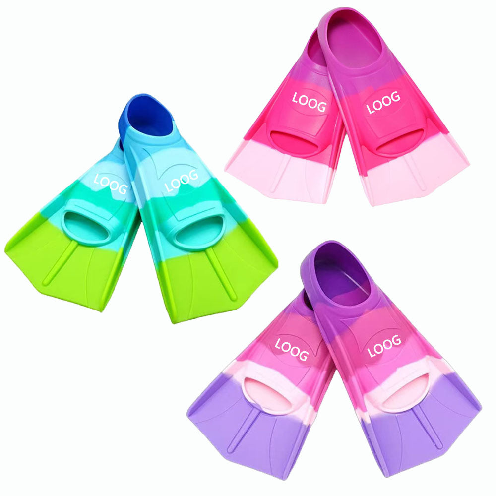 Swimming Fins Freestyle Silicone Short Fins Children's Diving Fins Training Diving Equipment Wholesale Silicone Fins