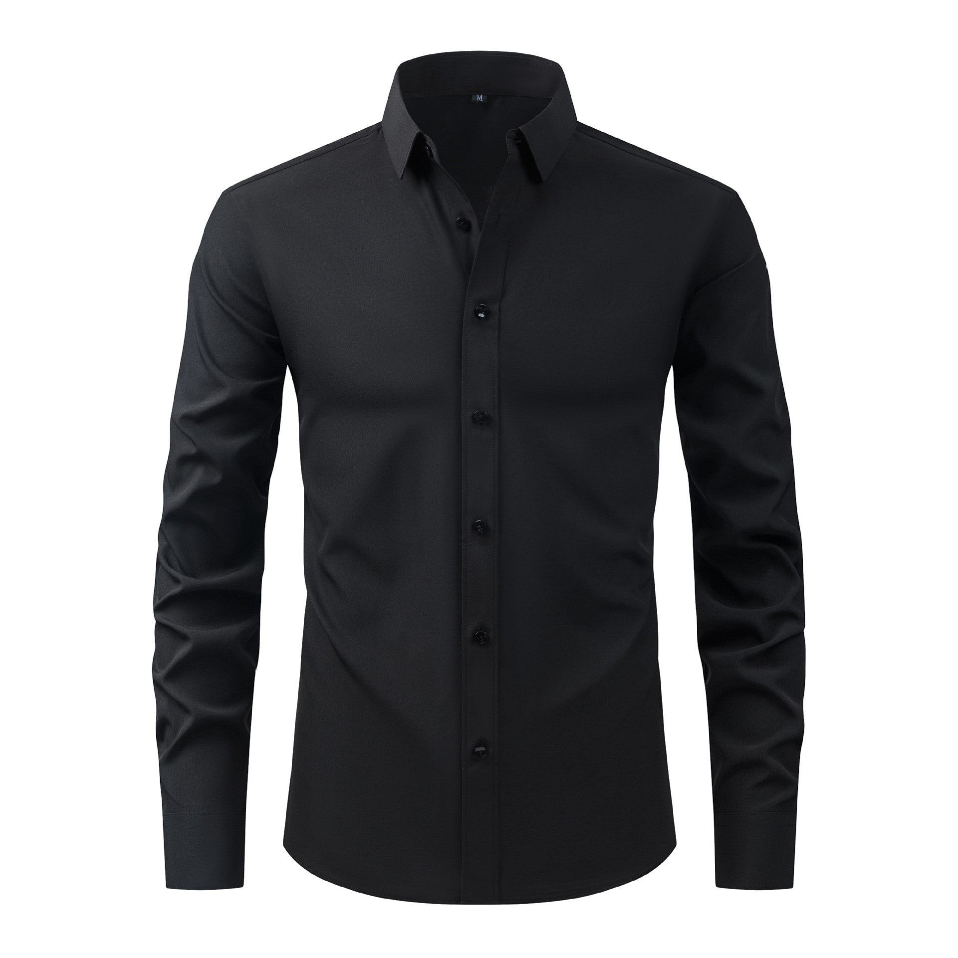 Cross-Border Lightweight Stretchy Plus-Size Men's Shirts, Wrinkle-Resistant Long-Sleeve Shirts, Amazon Cardigan Long-Sleeve Shirts for Men