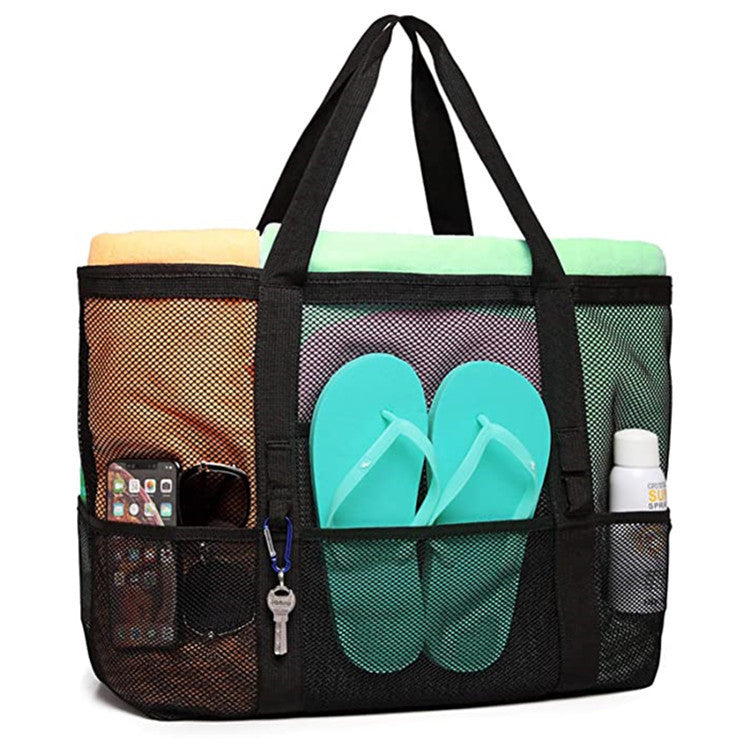 Cross-border Beach Bag Large Capacity Mesh Swimming Bag Multi-functional Travel Shoulder Beach Bag Swimsuit Portable Storage Bag