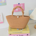 New Summer Portable Women's Woven Bag Commuter Bag Travel Seaside Beach Hand Bag Souvenir Foreign Trade Wholesale