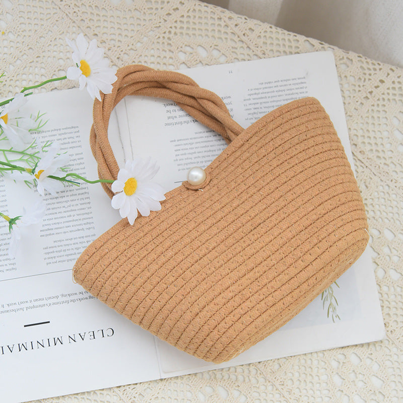 New Summer Portable Women's Woven Bag Commuter Bag Travel Seaside Beach Hand Bag Souvenir Foreign Trade Wholesale
