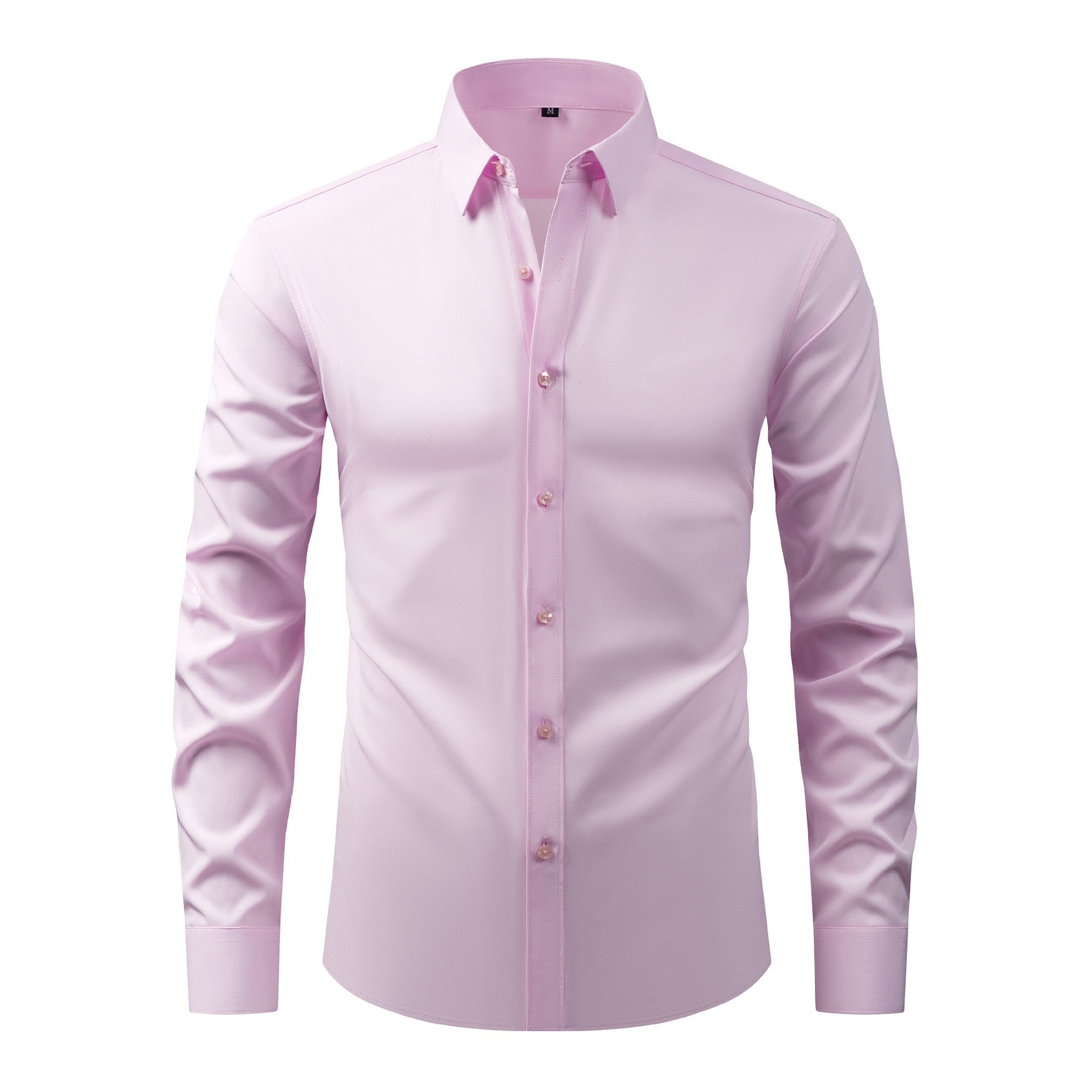 Cross-Border Lightweight Stretchy Plus-Size Men's Shirts, Wrinkle-Resistant Long-Sleeve Shirts, Amazon Cardigan Long-Sleeve Shirts for Men