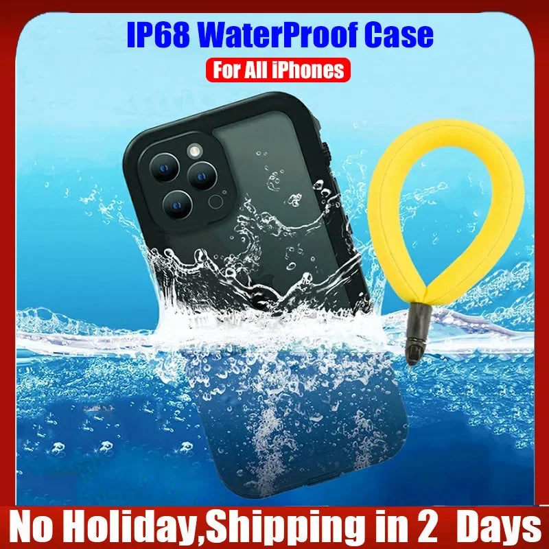 Sealed Underwater Case For iPhone 14 15 13 Pro Max Mini Waterproof Shockproof Diving Cover for iPhone 11 12 X XR SE3 Cases Funda