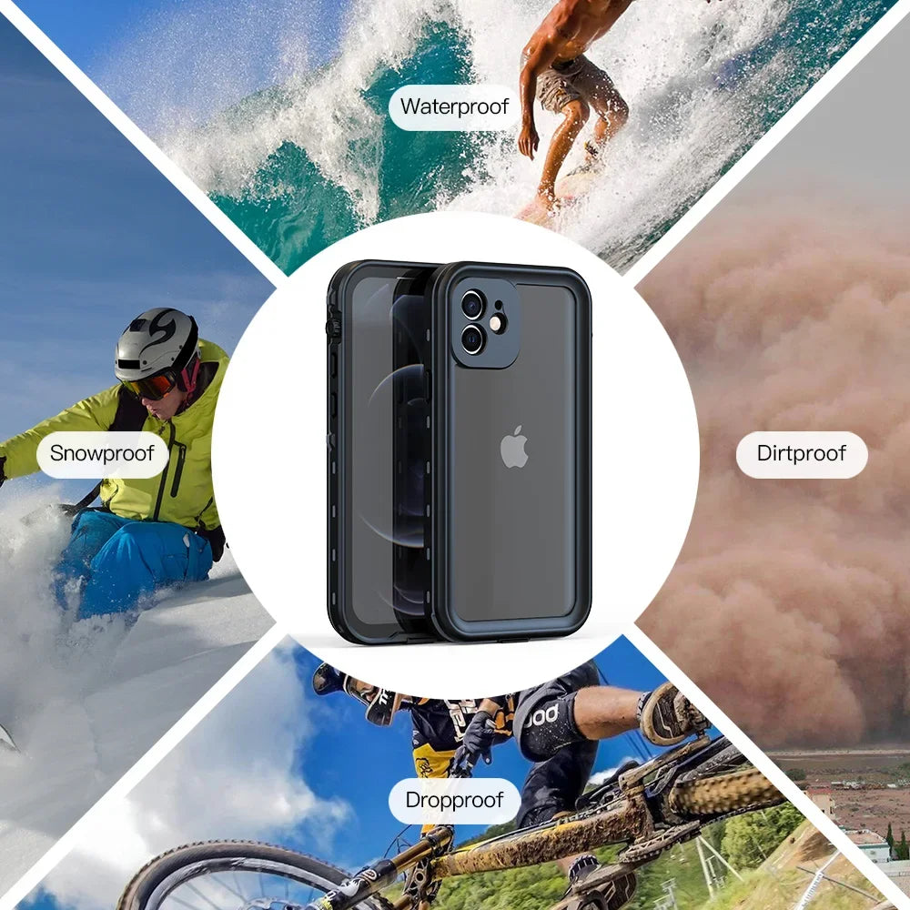 Sealed Underwater Case For iPhone 14 15 13 Pro Max Mini Waterproof Shockproof Diving Cover for iPhone 11 12 X XR SE3 Cases Funda