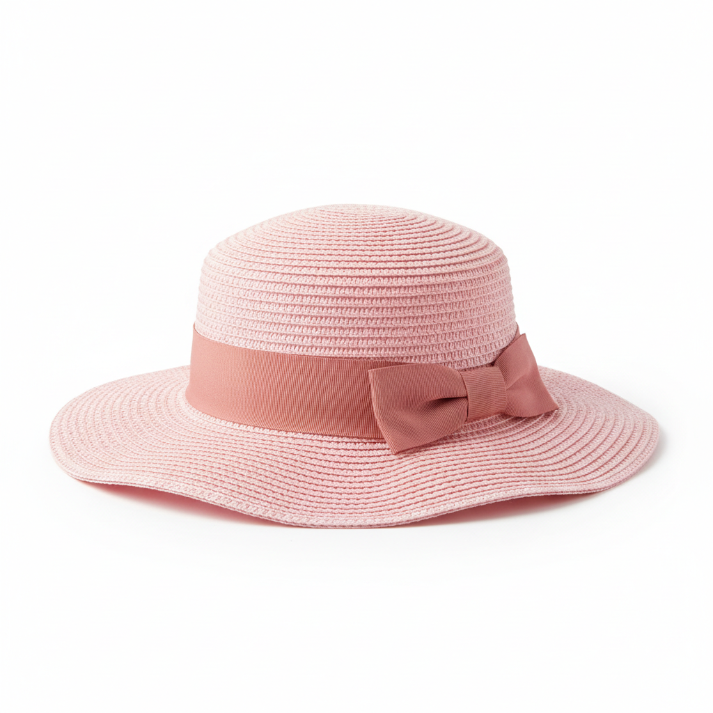 Chapéu de Palha Rosa