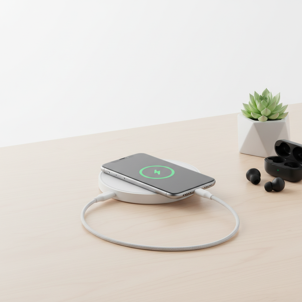 Carregador Sem Fios com Cabo USB-C