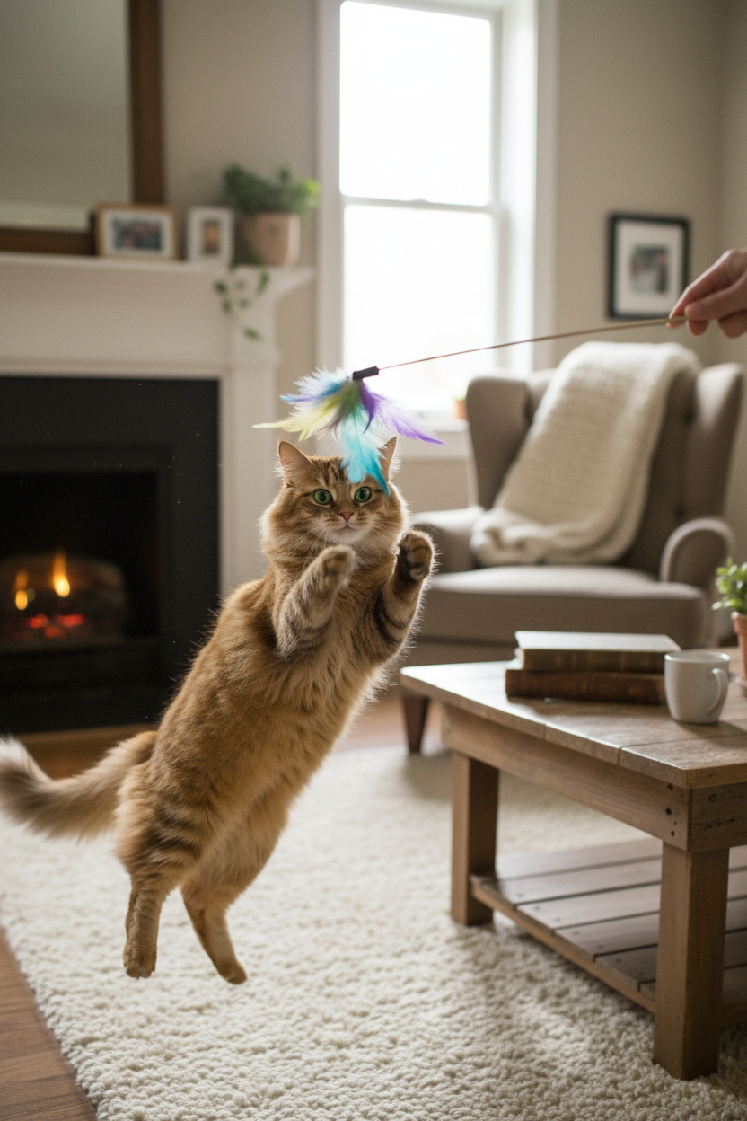Brinquedo para Gato — Varinha com Penas