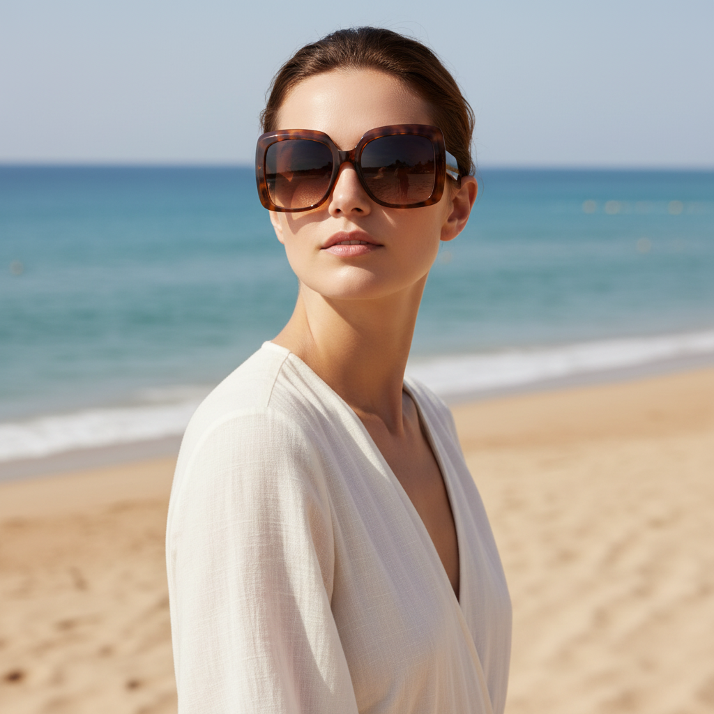 Óculos de Sol Oversized Tartaruga