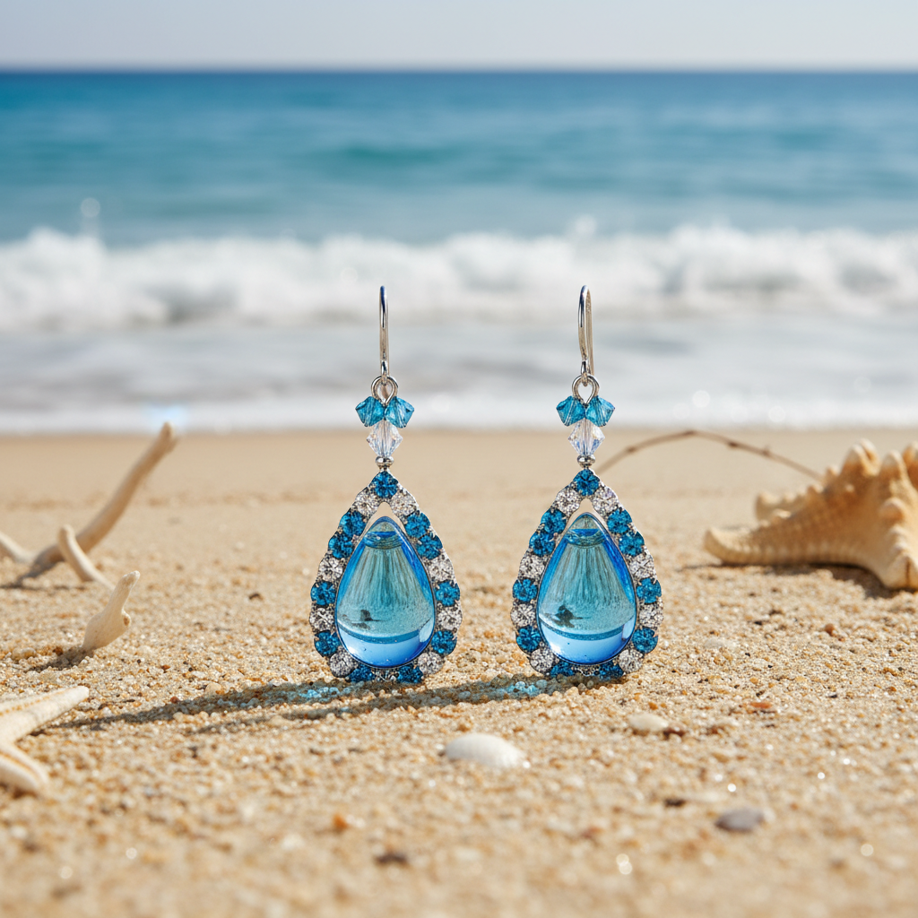 Brincos Gota Azul Oceão