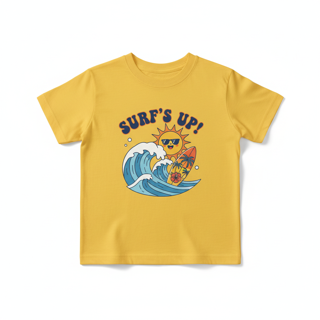 T-shirt de Praia Fun Surf — Amarela