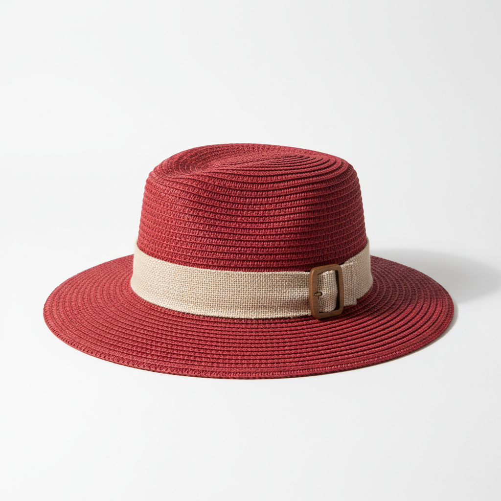 Chapéu de Palha Vermelho