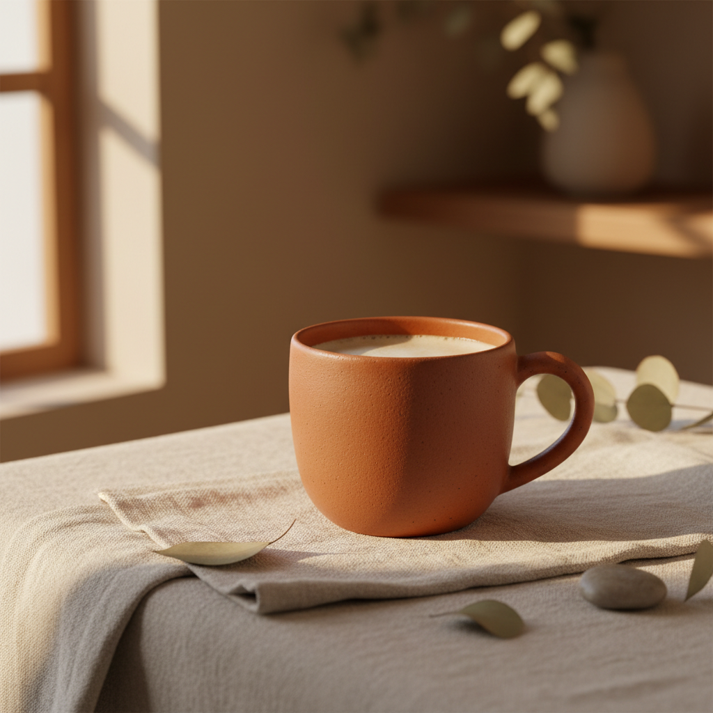 Chávena de Meia de Leite Terracota Wellness