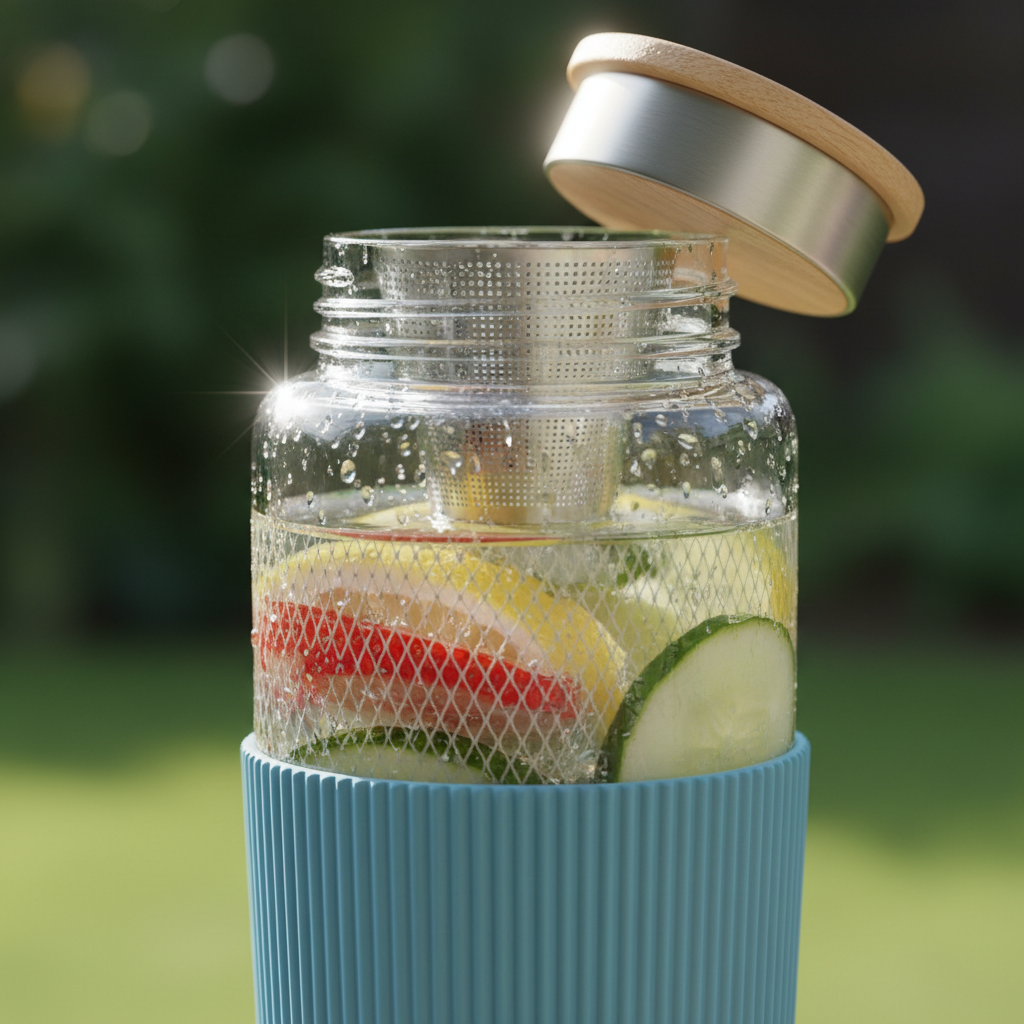 Garrafa com Filtro Infusor de Frutas 600ml