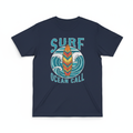 T-shirt de Praia Geométrico Surf — Azul Marinho
